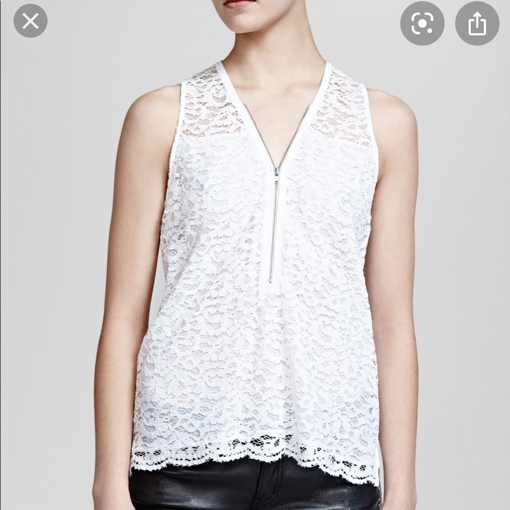 The Kooples lace zip front top